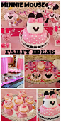 Such an adorable pink Minnie Mouse girl birthday party!  See more party ideas at CatchMyParty.com!