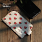 草莓手机布袋 棉麻ipone4/4s 手机袋