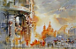 #求是爱绘画#来自俄罗斯画家Olga Litvinenko的城市水彩
