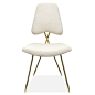 Maxime Dining Chair in Linen and Brass by Jonathan Adler