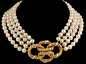 VAN CLEEF & ARPELS Diamond & 4 Rown Pearl Necklace - Yafa Jewelry