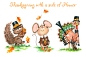 Cartoon Thanksgiving Characters - Illustrations