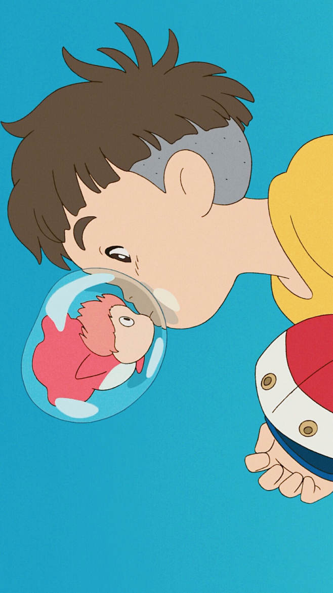 宫崎骏，悬崖上的金鱼姬，动漫，插画，漫画...