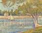 《格兰德上的塞纳河》（the river Seine at La Grande Jatty）
创作于1888年，尺寸为65×82cm，现收藏于比利时皇家艺术馆（布鲁塞尔）。
