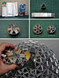 用废弃的卡片DIY一盏超级炫丽的折射灯具-创意生活,手工制作╭★肉丁网