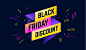 Black friday discount. 3d sale banner with text black friday discount for emotion, motivation. Premium Vector