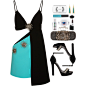 A fashion look from June 2015 featuring sleeveless cocktail dress, black high heel sandals and black clutches. Browse and shop related looks.