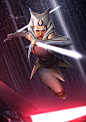 Ahsoka Tano, Darren Tan : Fan favorite, Ahsoka Tano during her epic duel with Vader on Malachor. This is also my first fan art in a very long time. Hope you guys enjoy it:)

(p.s I will be selling art prints of this sometime soon. Stay tuned for more info