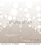 Beautiful Christmas beige background with sparkles and snowflakes. Vector  illustration