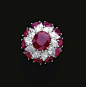 Magnificent Cluster Design Rubies & Diamonds Ring | High jewelry | Pinterest