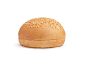 白色孤立背景中用于三明治的芝麻面包