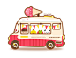 cartoon ice cream van : cartoon ice cream van design