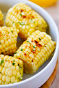 Garlic-Herb Butter Roasted Corn - corn with garlic herb butter and roasted on grill pan. The corn takes 15 mins to make and SO good!! | rasamalaysia.com