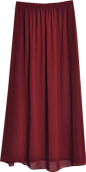 原单酒红色松紧腰复古双层雪纺半身长裙（多色）-最搭配