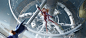 Anime 3400x1484 anime Asuka Langley Soryu Neon Genesis Evangelion falling top view arms reaching bodysuit space station space long hair looking at viewer plugsuit