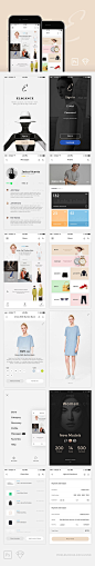 [米田/主动设计整理]UI – 优雅雅致时尚服装品牌购物IOS工具包 | 云瑞