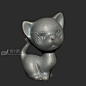 小猫咪储钱罐，小花猫，3d打印模型__3dsnail模型网 - 雕塑3d模型 3dsnail模型网