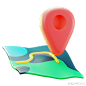 地图位置标记指针导航3D图标 map location marker pointer navigation icon
