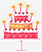 粉红色三层生日蛋糕矢量图 免费下载 页面网页 平面电商 创意素材