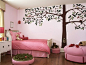      粉亮色，家具，  坐垫很创意的小森林