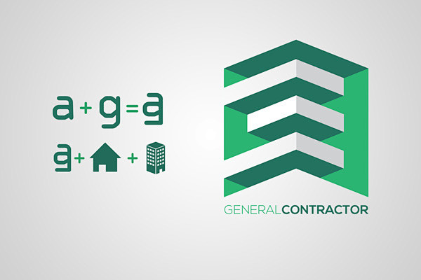 AG建设集团logo设计方案&建筑公司标...