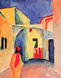 麦克August Macke（1887—1914）德国表现主义画家_艺术 : 此后，Macke在波恩度过了他的大部分创作生涯，除了在瑞士的图恩湖度过的几段时间以及到巴黎，意大利，荷兰和突尼斯的各种旅行。 1912年，麦克在巴黎与罗伯特·德劳内会面，这对他来说是一种启示。 …