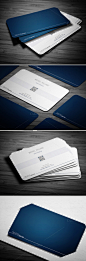Deep Blue Business Card国外商务名片设计模板素材设计源文件-淘宝网