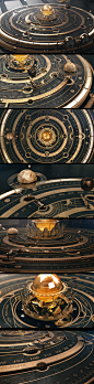 Steampunk Astrolabe Table with Ui 壁纸