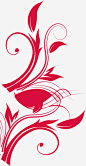 红色叶片藤蔓欧式花纹高清素材 叶片 欧式 红色 花纹 藤蔓 免抠png 设计图片 免费下载