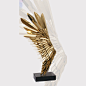 不锈钢创意翅膀雕塑摆件酒店客厅金属抽象艺术品玄关软装电镀饰品-淘宝网