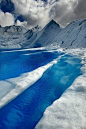 The Blue Glacier Ice Waters of Patagonia, Chile.