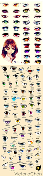 各种眼睛的画法~更多学习资源http://t.cn/zH6palx