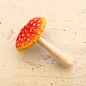 Felt embroidery red toadstool フェルト刺繍の赤い毒キノコ by PieniSieni