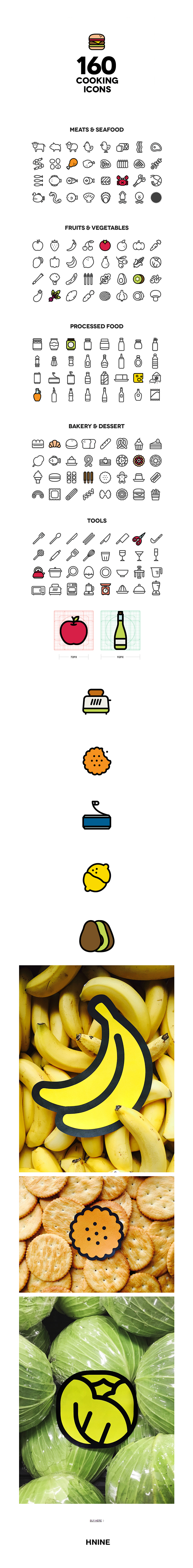 160 Cooking Icons on...