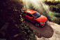 Audi Q2 coral orange : Audi Q2 with coral orange paintjob offroad and urban
