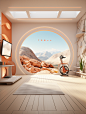 Minimalist space exhibition scene,High-end outdoor fitness brand style,Suitable for technology digital products,Orange and white,super side angle,3D rendering,leica lens,hyper realistic,Ultra HD picture quality --seed 3787975916 --ar 3:4 --s 350
