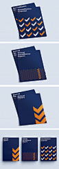 Brochure cover design inspiration, Geometric minimalist layout research, blue and orange | Annual Report, Company Profile, Proposal, Report | Celine Le Duigou, Freelance Graphic & Web Designer