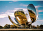 Metal flower opens and closes Buenos Aires