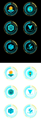 科技感机械边框抽象元素旋转圆环UI图标