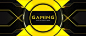 Futuristic yellow and black gaming header social media banner template