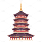 手绘-中国风文化建筑创意贴纸8