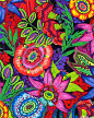 eQuilter Midnight Gardens - Floral Exotics - Black