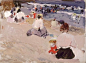 People Sitting on the Beach ~ Joaquin Sorolla y Bastida ~ (Spanish: 1863-1923): 