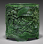 Important Chinese jade brush pot