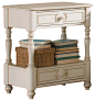 Riverside Furniture Placid Cove 2 Drawer Nightstand in Honeysuckle White transitional-nightstands-and-bedside-tables