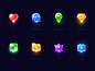 Colorful Icons_black treasure knowledge message like image video collection file vip icons design app ui