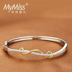 Mymiss925银手镯女 简约气质手环...