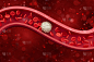 动脉，静脉中的红细胞。血液在生物体内的流动科学医学理念。3 D渲染。