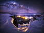 General 2048x1571 landscape nature Milky Way galaxy city starry night mountains snow winter Queenstown lights New Zealand long exposure