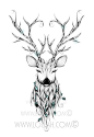 LouJah - Poetic Deer #art #illustration #draw #drawing #doodle #stretch #boho…: 